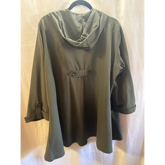 Christian Siriano New York Olive Green Hooded Jacket – Size 1X - Picture 7 of 7